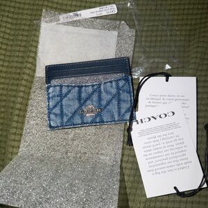Nwt coach denim card holder